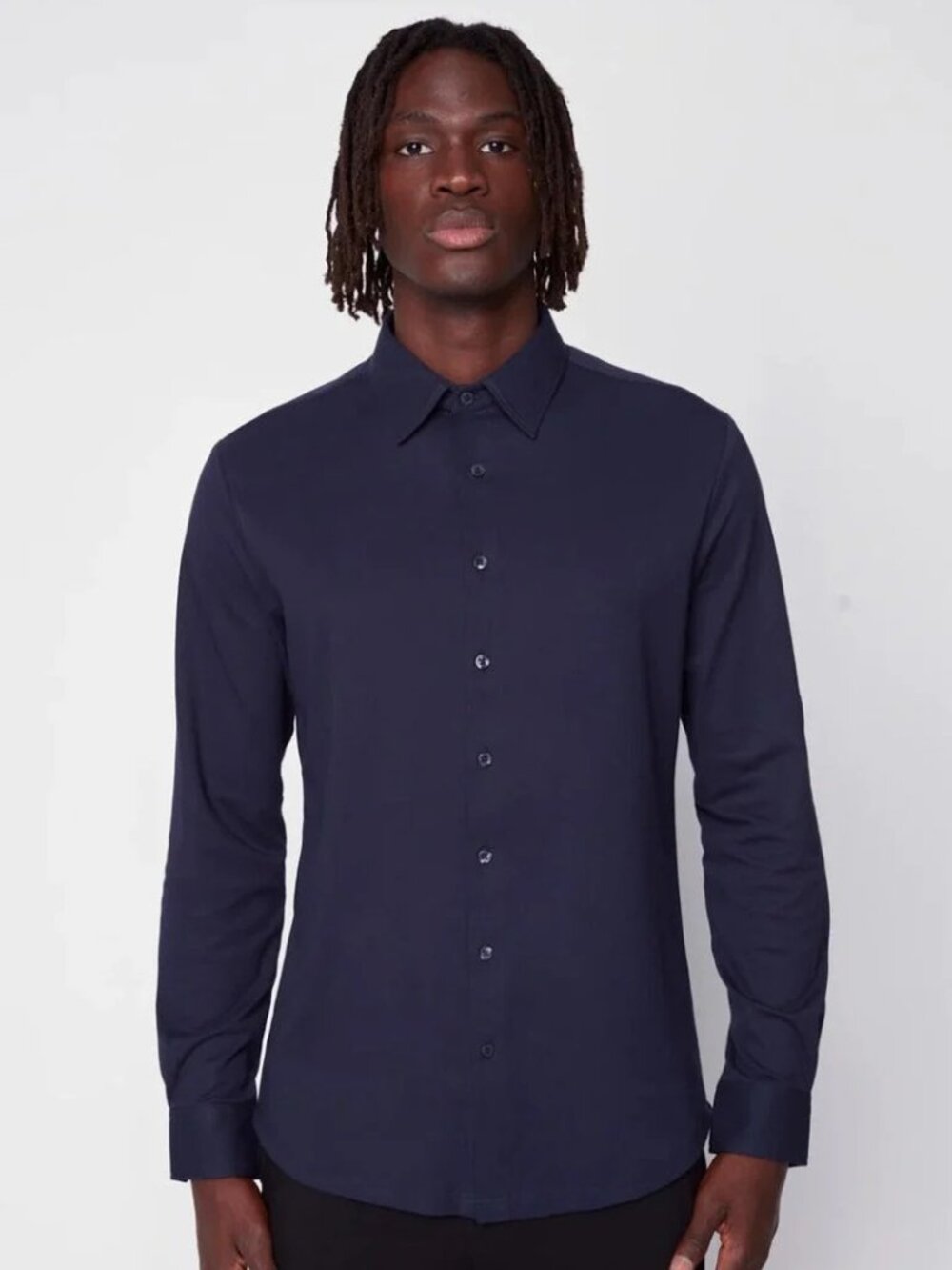 Projek Raw Navy Long Sleeve Knit Shirt/13730